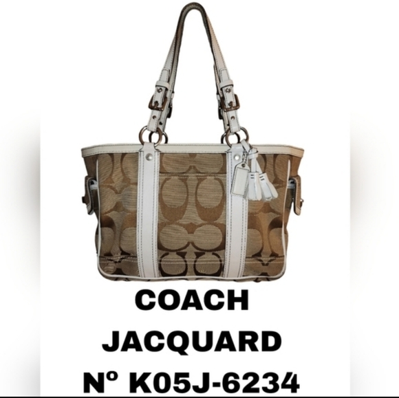COACH VINTAGE Signature Gallery Canvas Jacquard Satchel Tote Handbag Purse - Picture 2 of 16
